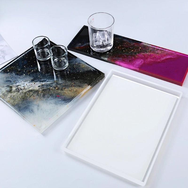 

DIY Silicone Resin Tray Mold Vanity Tray Serving Tray Epoxy Resin Casting Mold