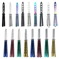 foldable comb stainless steel practice training butterfly knife metal folding knife hairdressing trainer comb foldable tool