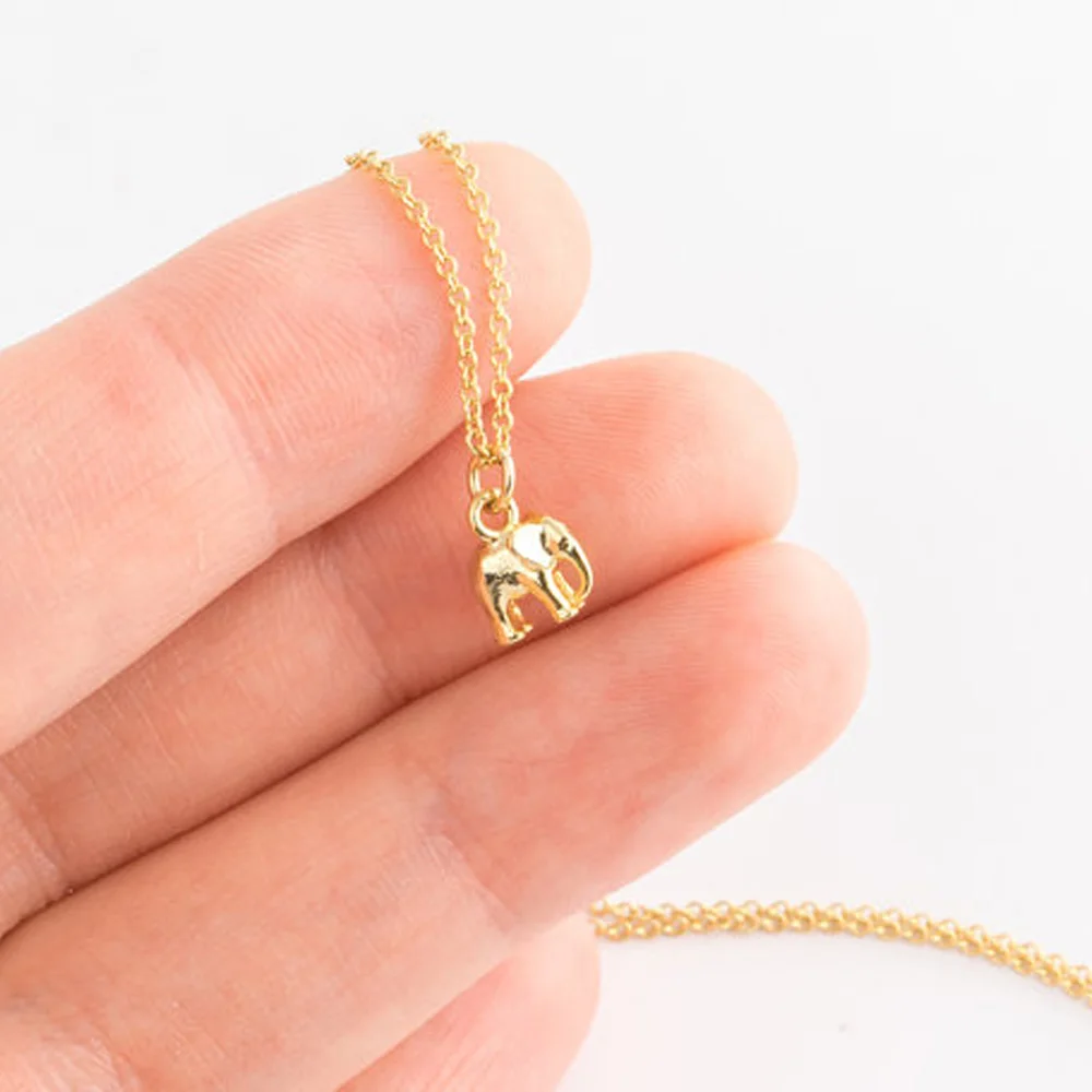 Серебряное ожерелье с подвеской в виде слона | Маленькое минималистическое