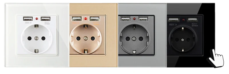 Atlectric 16A ЕС Россия Франция розетка двойной USB порт настенный адаптер зарядка 2A настенное зарядное устройство USB розетка
