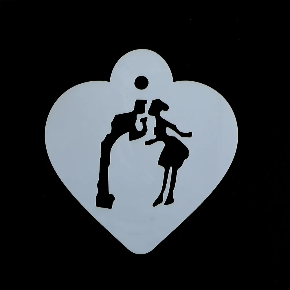 

4PCS/Set Couple Lovers Cupcake Cookie Stencils Cake Template Mold Baking Tools For Cakes Wedding Decoration Cake Stencil