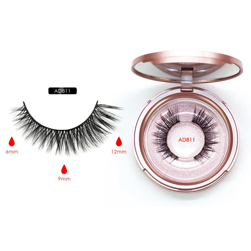 Natural Thick Magnetic Eyeliner Eyelashes Set No Glue Prevent Allergy Handmade Magnetic Fake Eyelashes With Eyelashes Applicator - Цвет: MP101AD