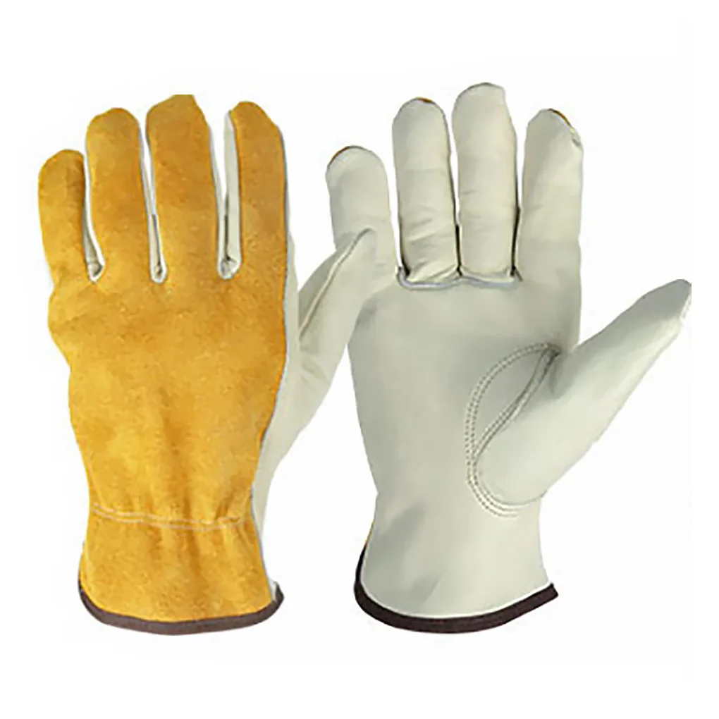 

1 Pair Leather Gardening Gloves Hands Protective Non-Slip Heat Resistant Welding Working Gloves For Gardening And Planting