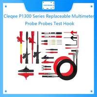 cleqee p1300 series replaceable multimeter probe probes test hooktest lead kit kits 4mm banana plug alligator clip test leads