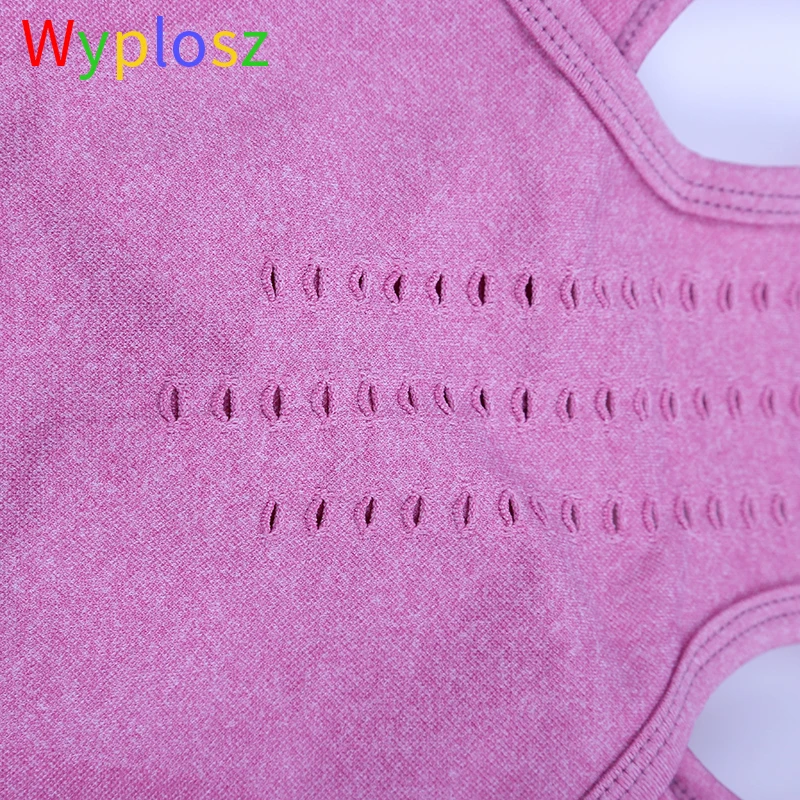 

Wyplosz Women Running Top Buckle Support Bra Seamless Women's Sports Bra Underwear Plus Size Push Up Bra Seamless Striped Mesh