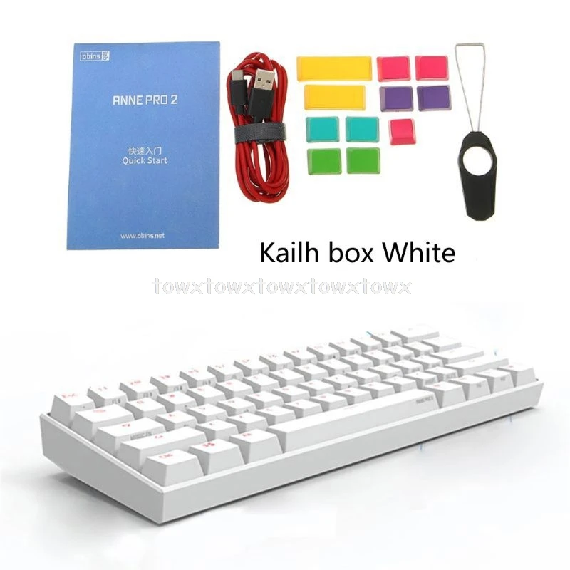 Type-C RGB 61 Keys 60% Mechanical Keyboard Bluetooth-compatible 4.0 Kailh Box Switch Black And White Optional O24 19 dropship | Компьютеры