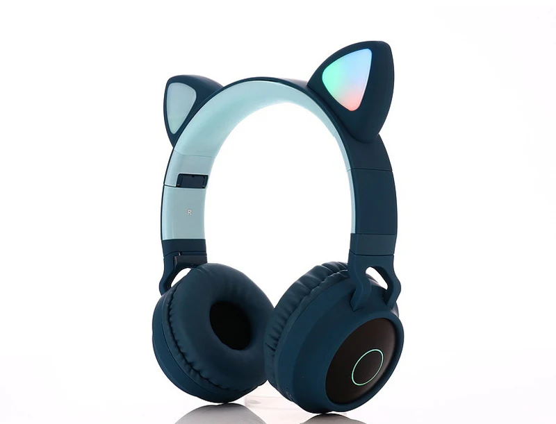 Blue no box E T кошачьи наушники беспроводные Bluetooth наушники светодиодный кошачий наушник гарнитура для iPad Телефон Bluetooth кошачьи наушники музыкальные наушники - Цвет: Blue no box