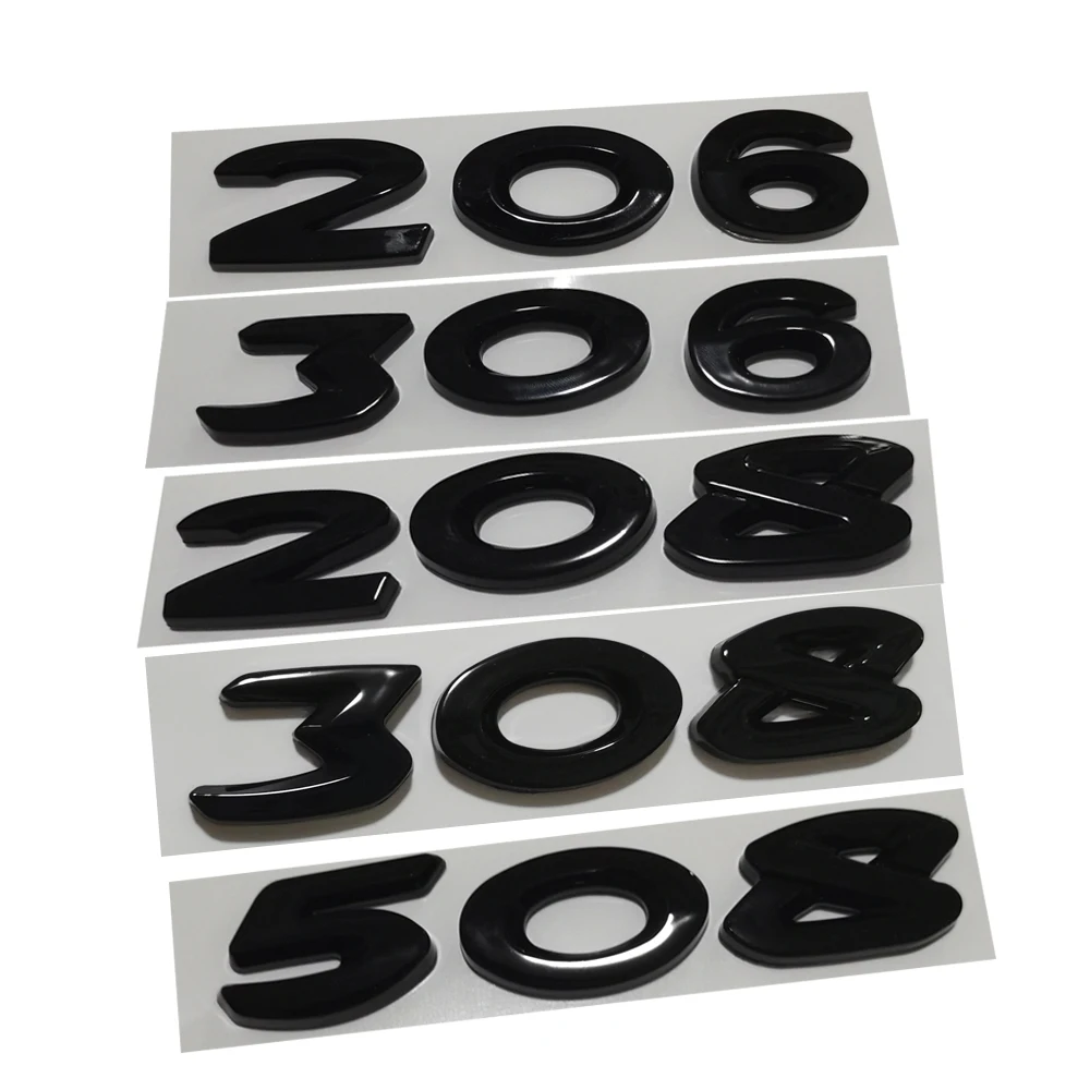 Глянцевые черные буквы наклейка со словами на задний багажник для Peugeot 208 308 508 408 207