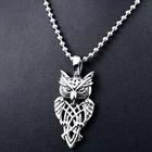 Винтажное ожерелье с подвеской в виде совы в стиле викингов, мужская модель в стиле панк-рок