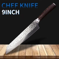 9 inch forged hammered japanese stainless steel chefs sushi cooking small kitchen knife butcher knife