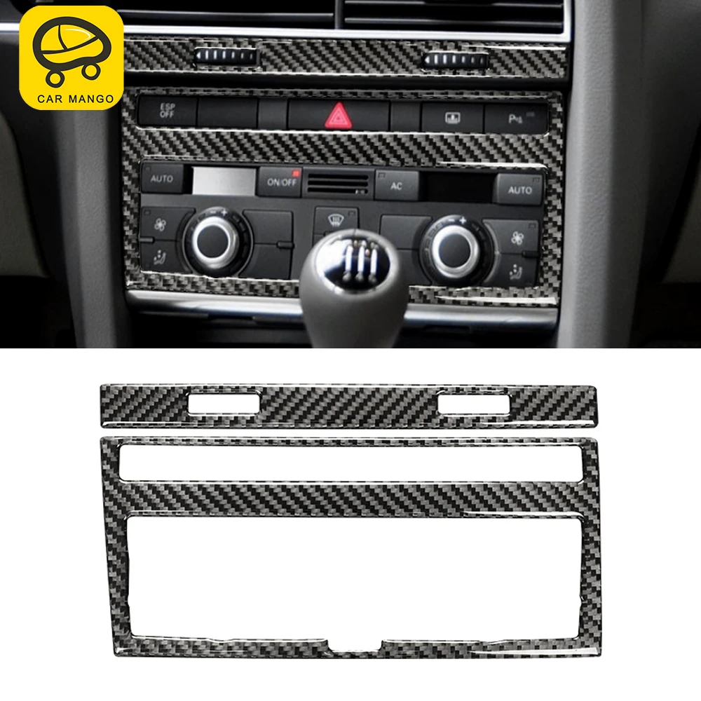 

Для Audi A6 C6 2005 2006 2007 2008 2009 2010 углеродное волокно автомобильные аксессуары Центральная панель управления защитная рамка стикер отделка