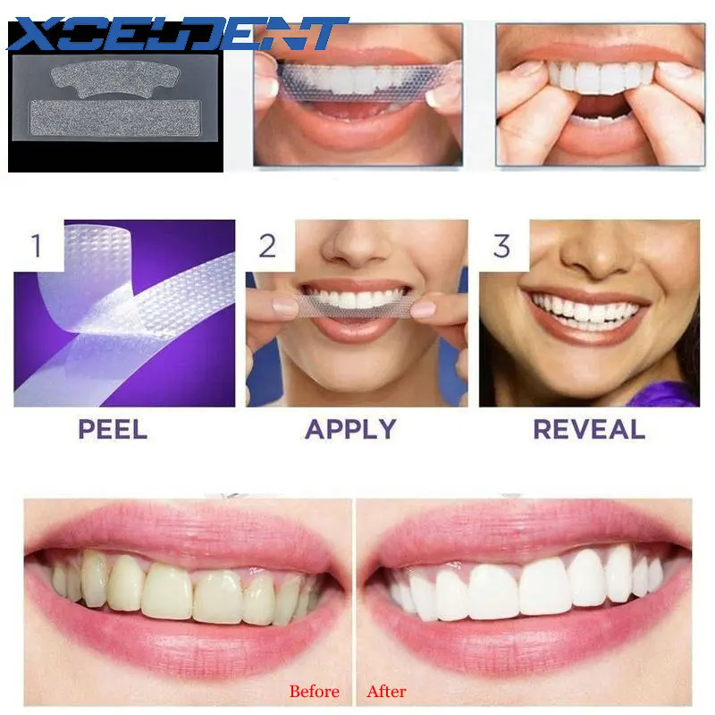 1 пара усовершенствованных отбеливающих полосок для зубов удаление пятен