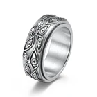 Мужское кольцо в ретро-стиле, готическое кольцо в стиле панк с глазами демона, винтажное масонское кольцо из нержавеющей стали, ретро амулет, ювелирное изделие в подарок