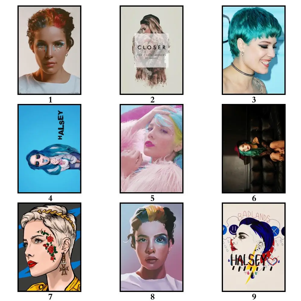 43 дизайна Halsey плакат из белой бумаги альтернативная абстрактная живопись