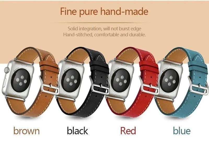 Ремешок из натуральной кожи для Apple Watch 44 мм серия 5 4 3 2 Аксессуары для всех версий 42 мм ремешок 38 мм Замена браслета 40 мм