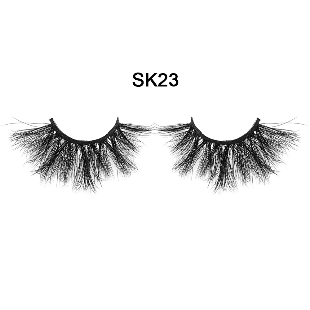 SK23 1 пара 25 мм Драматические Длинные ресницы 3D норковые накладные ресницы толстые крест-накрест Wispies Fluffies наращивание ресниц инструменты для макияжа - Цвет: SK23