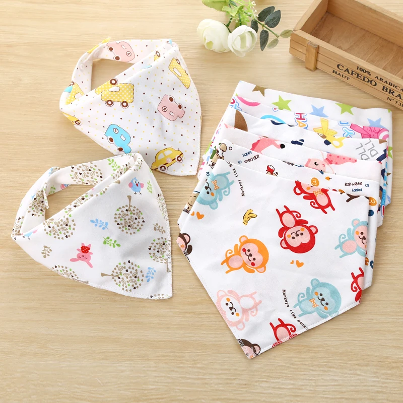 

Детские слюнявчики с треугольным мультяшным принтом детская бандана Слюнявчики двухслойный хлопковый Детский шарф для кормления воротник...
