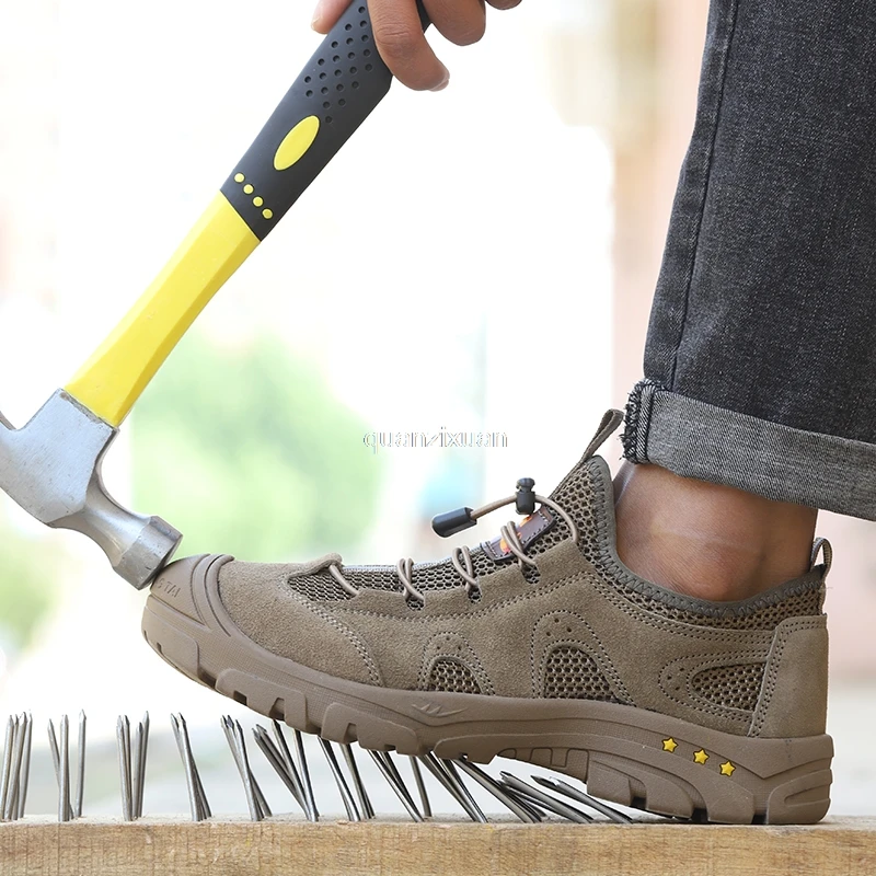 

Men Work Safety Shoes Anti-puncture Working Sneakers Male Breathable Work Shoes Men Boots Lightweight Men Shoes Safety Boots
