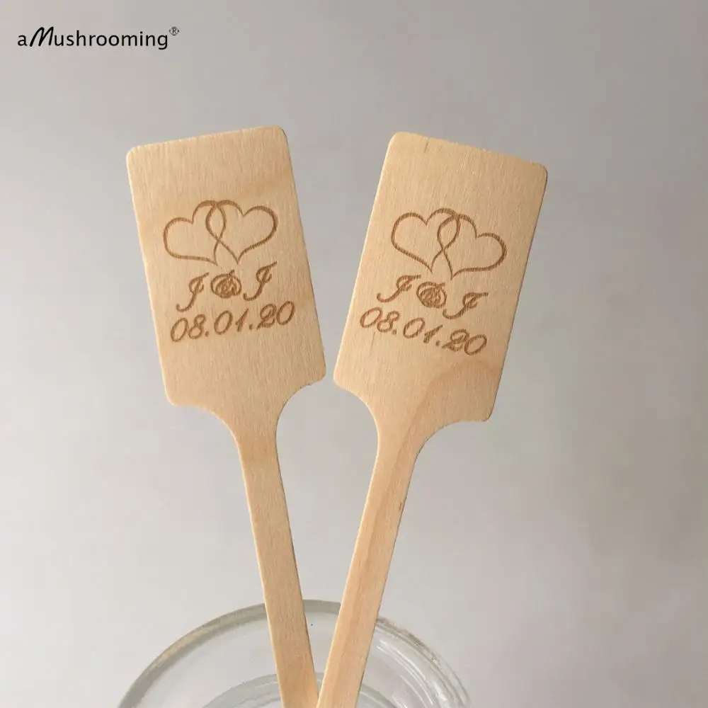 Персонализированные деревенский деревянный мешалка для напитков палочки