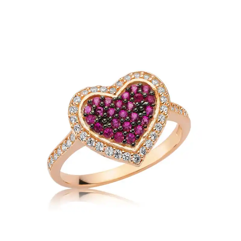 

Silverlina Silver Pink Heart Lady Ring