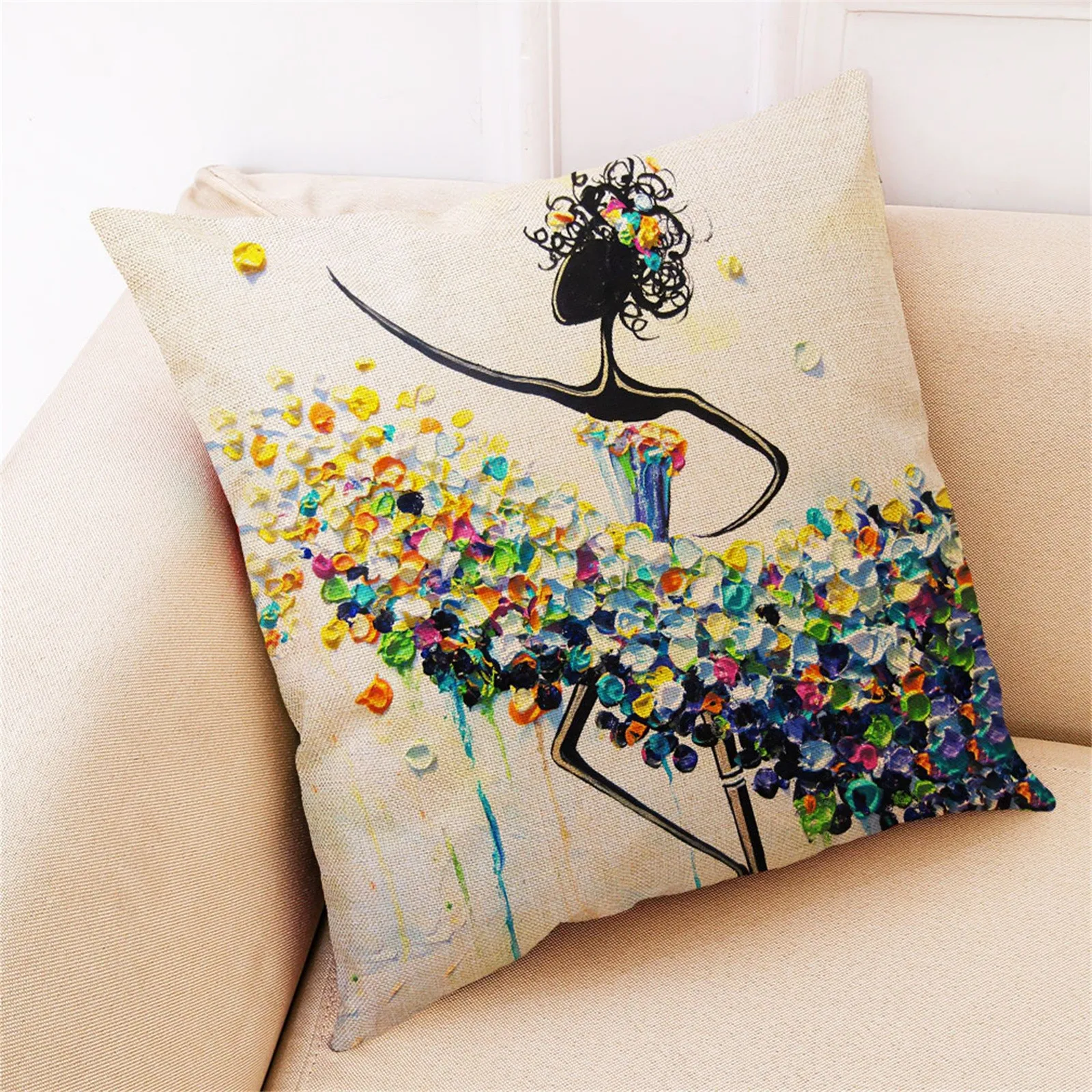 Модная льняная смешанная ткань Подушка Чехол домашний декоративный чехол для