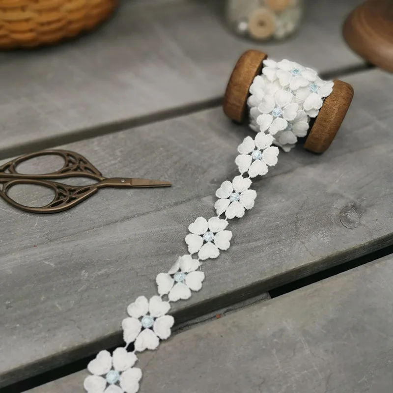 3 ярда молочный Шелковый цветок водорастворимое кружево сделай сам Аксессуары