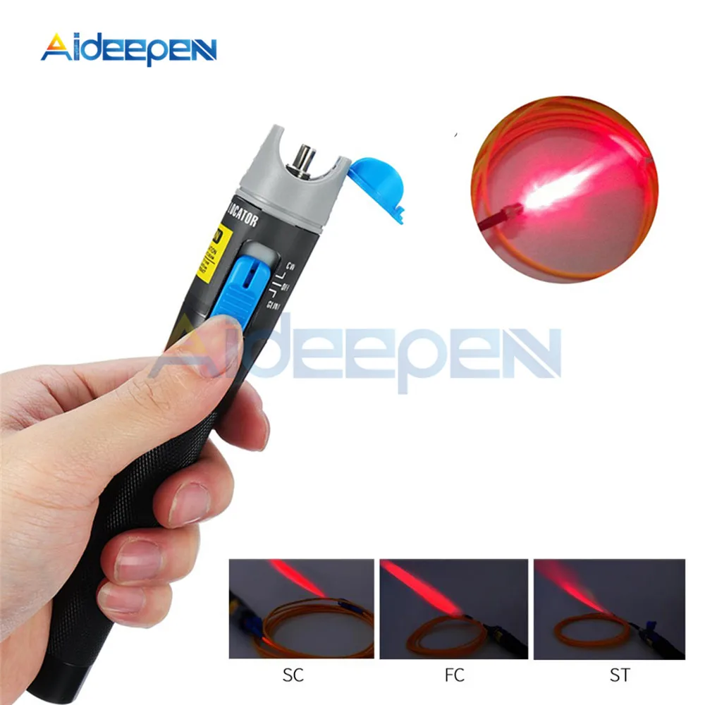 Portable Red Light Laser Fiber Optic Source Test Pen Visual Fault Locator Fiber Optic Cable Tester 1MW 3-5KM Testing Tool