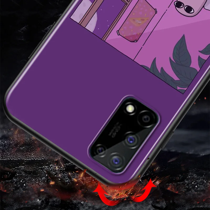 

Funny Cute Cartoon Character For Huawei Honor V9 Play 3E 8S 8C 8X MAX 8A 2020 Prime 8 7S 7A Pro 7C Black Phone Case