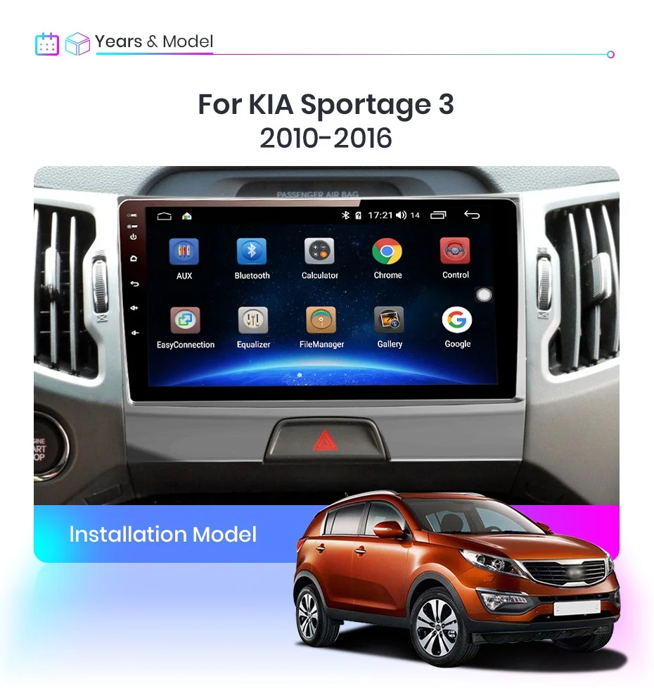 Автомагнитола 2 Din Android 10 мультимедийный плеер для Kia Sportage 2011 2012 2013 2014 2015