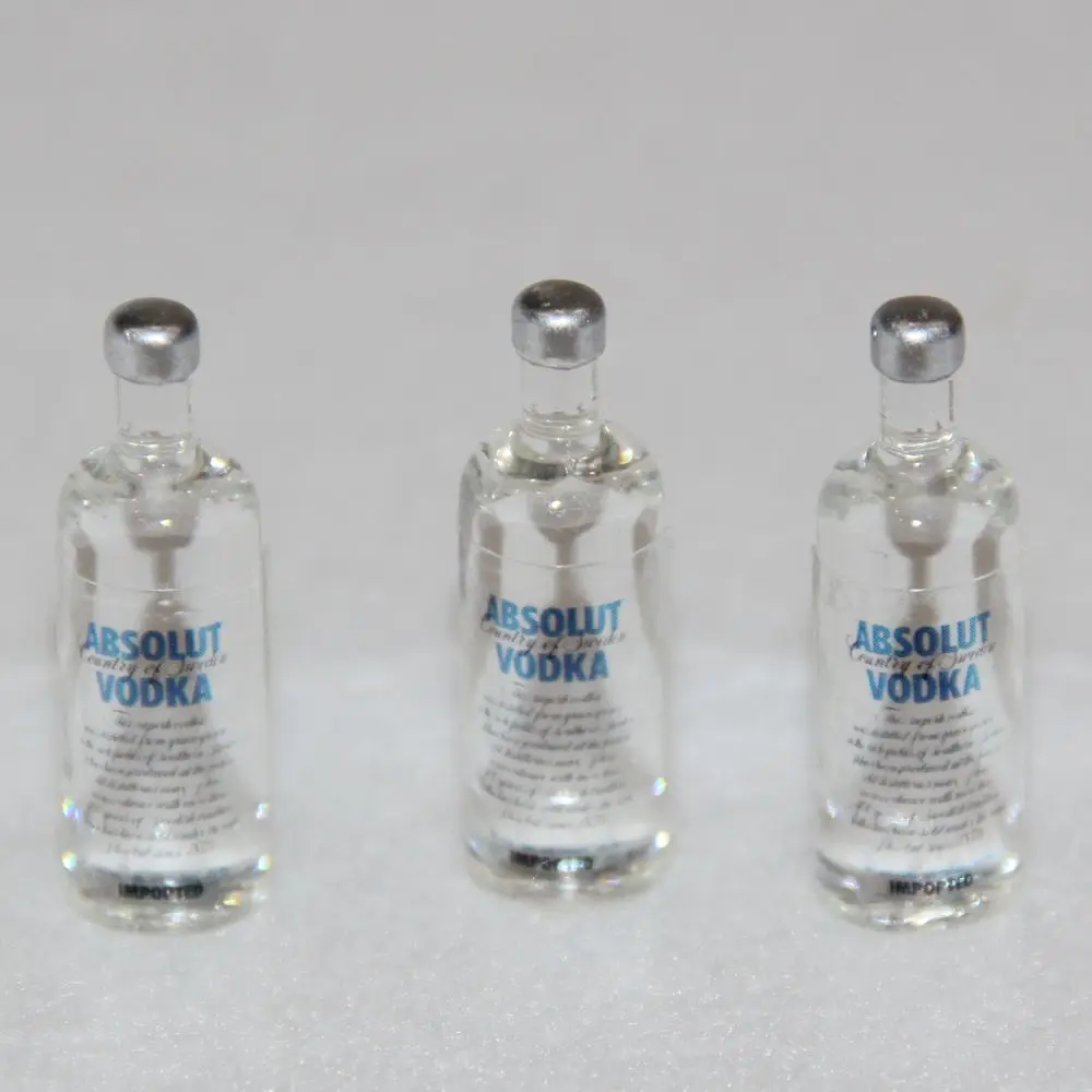 3 piece set 1:12 Кукольный домик Миниатюрные аксессуары мини пластиковая минеральная вода бутылка вина моделирование мебель модель игрушки для кукольного дома - Цвет: 3 piece set
