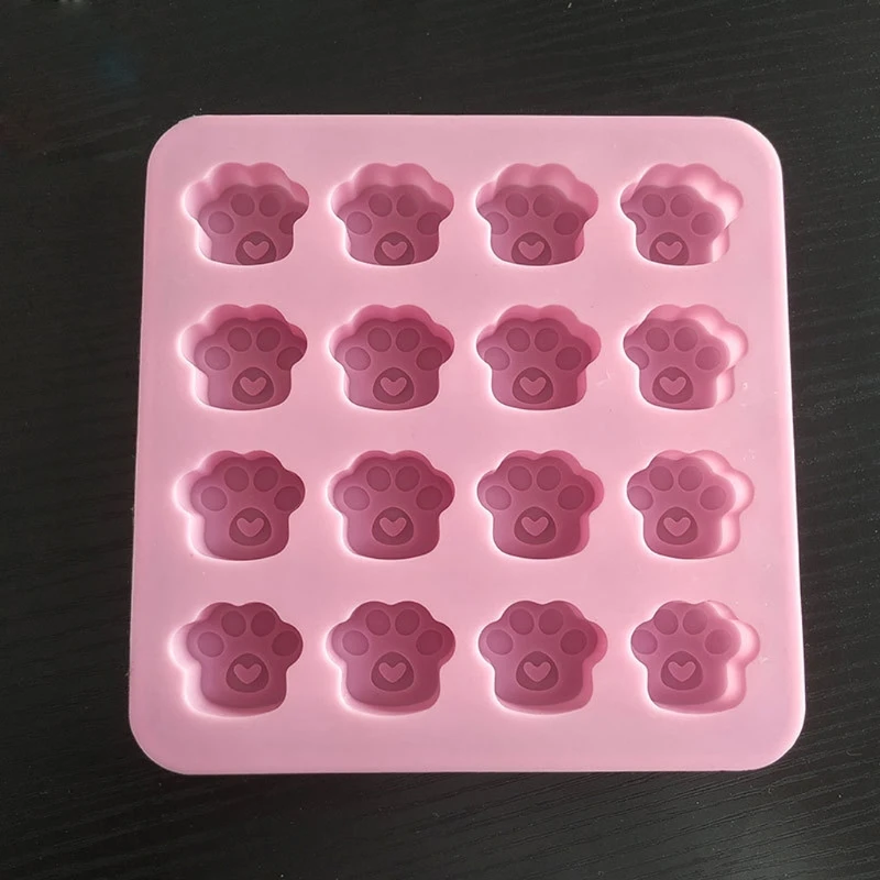 

16-Cavity Silicone Paw Print Mold Animal Palw Resin Mold Dog Cat Footprint Shape Silicone Epoxy Casting Molds DIY Crafts