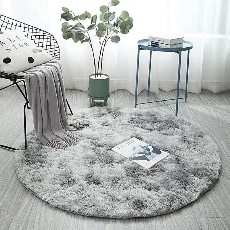 

Circle Gradient Color Carpet Soft Blanket For Bedroom Living Room Simple Modern European rug Yoga Mats PV Plush Anti-slip Carpet