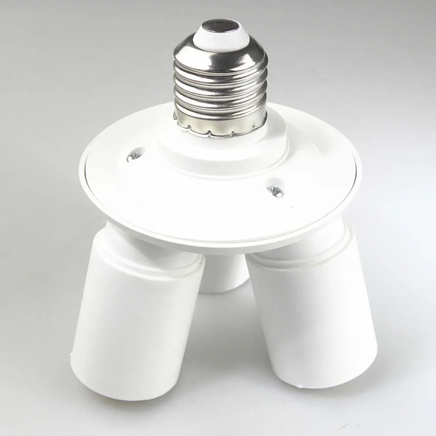 

Universal White PBT E26 E27 E40 to 3E27 360 Degree Rotation 1 to 3 LED Light Bulb Base Conversion Lamphead Lamp holder Socket