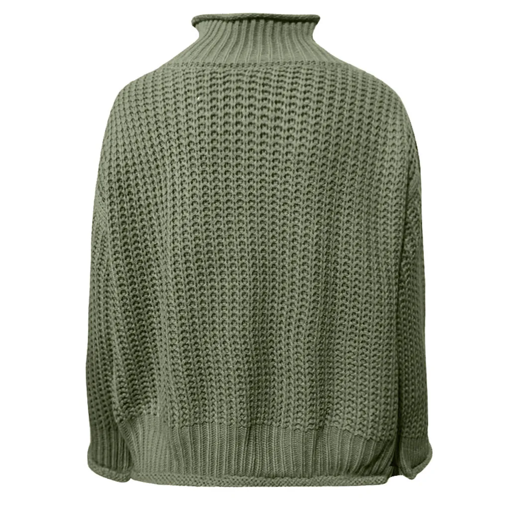 

Fashion Winter Clothes Casual Solid Turtleneck Pullover Sweater Women Long Sleeve Sweater Blouse Tops Pull Femme Nouveaute 2019