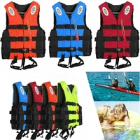 swimming boating life jacket skiing vest survival suit outdoor polyester life jacket for adult children with whistle