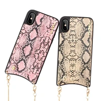 suitable for iphone 11 x mobile phone shell 8plus internet celebrity female 11pro trendy back crossbody xsmax snakeskin pattern