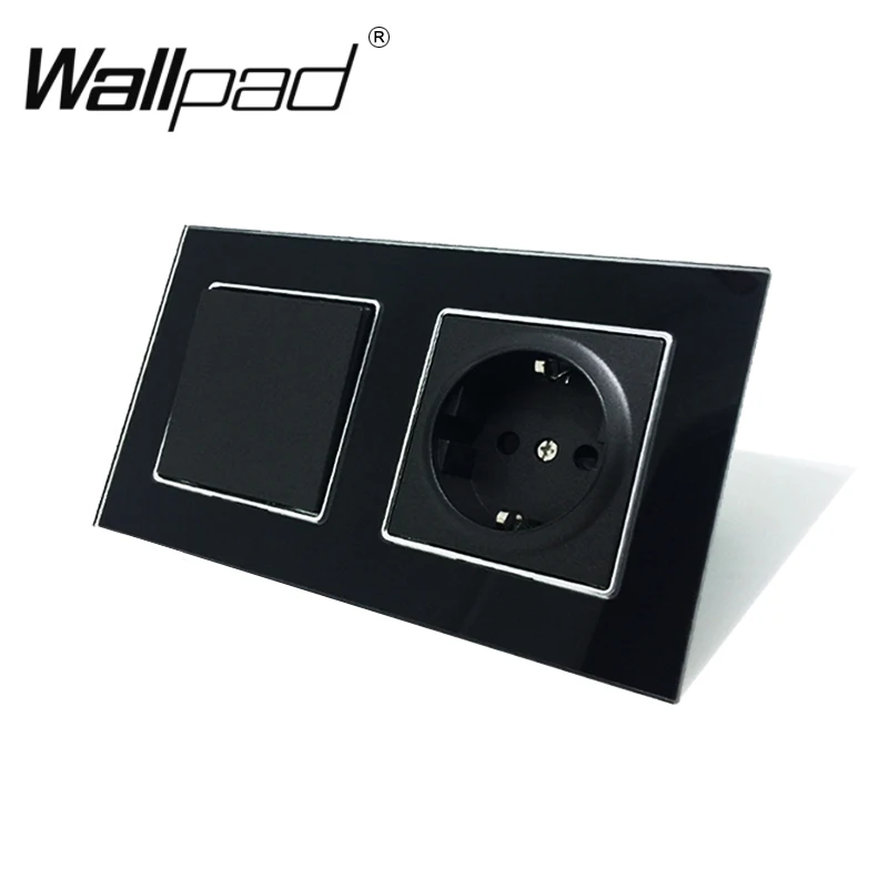 ЕС Стандартный розетка с когтями Wallpad белый Стекло Панель 1 Gang 2 позиционный переключатель и Schuko EU Plug стены Мощность розетка с ключей