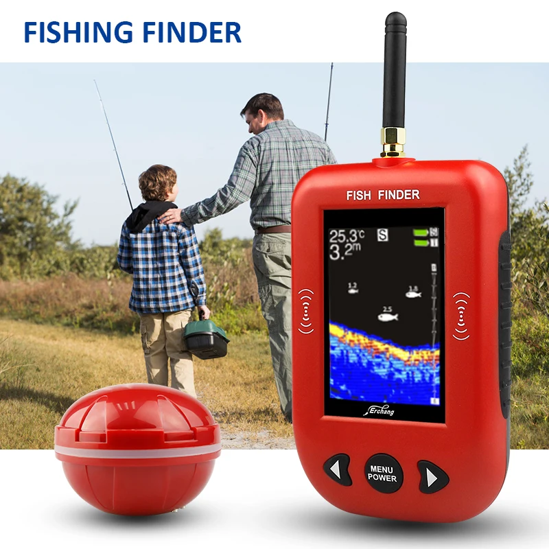 Erchang F3C Portable Fish Finder Wireless Sonar 200m Distance Alarm Fishing Echo Sounder Lake Sea Fishing
