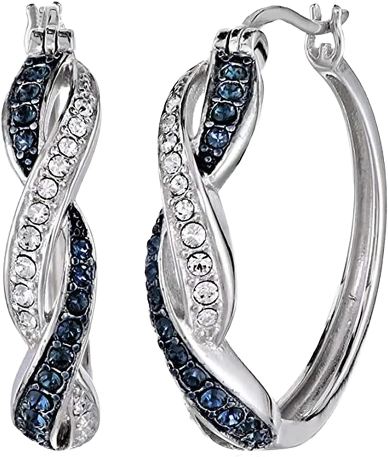 Женские серебряные серьги-кольца, модные серьги-гвоздики с бриллиантами | Гипоаллергенные легкие серьги | Женские маленькие серьги-кольца