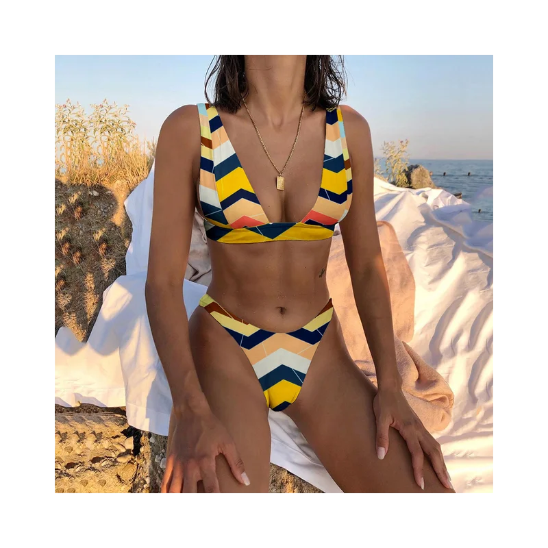 

Новинка 2021, сексуальное бикини, однотонный купальник, женский купальник, комплект бикини пуш-ап, Бразильский купальный костюм, летняя пляжн...