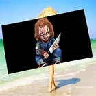 Пляжное полотенце из микрофибры с 3D-принтом из фильма ужасы
