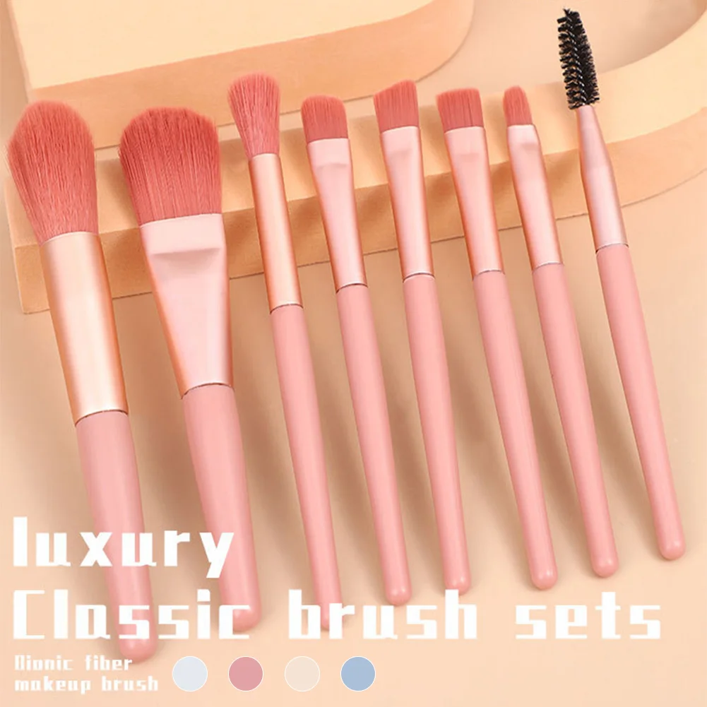 

8 Pcs Makeup Brush Kit High quality wood Eyebrow Eyeshadow Blush Powder Lip Brush Makeup Tool for Beginners Makeup Artists