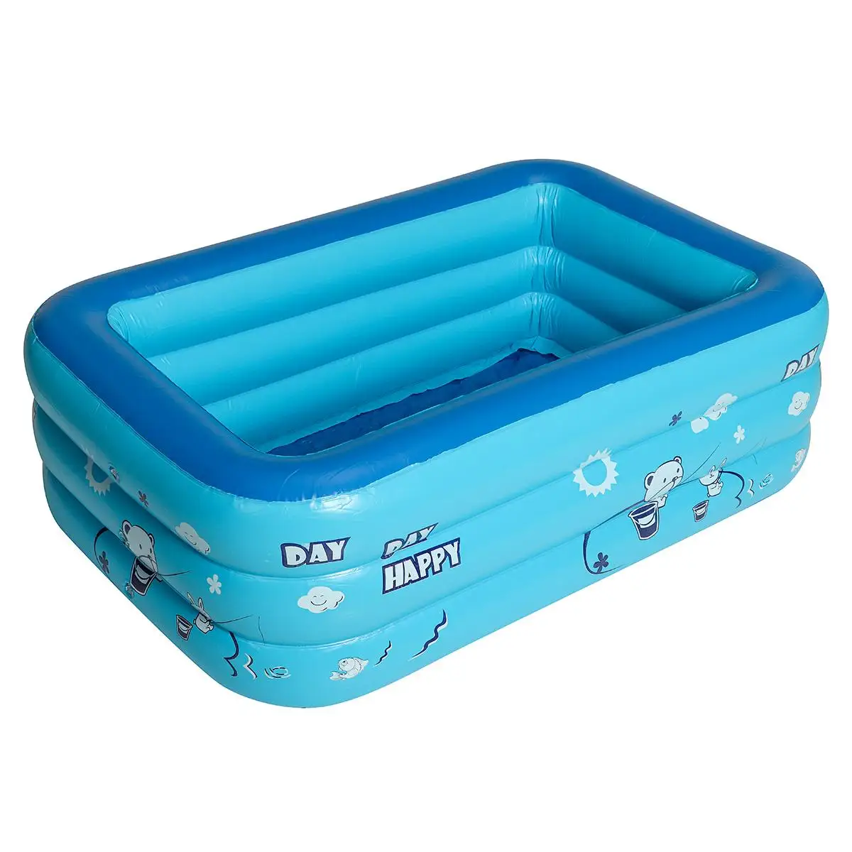 

150/130/120cm 2/3Layers Children Inflatable Pool Bathing Tub Baby Kid Home Outdoor Large Inflatable Square Swimming Pool