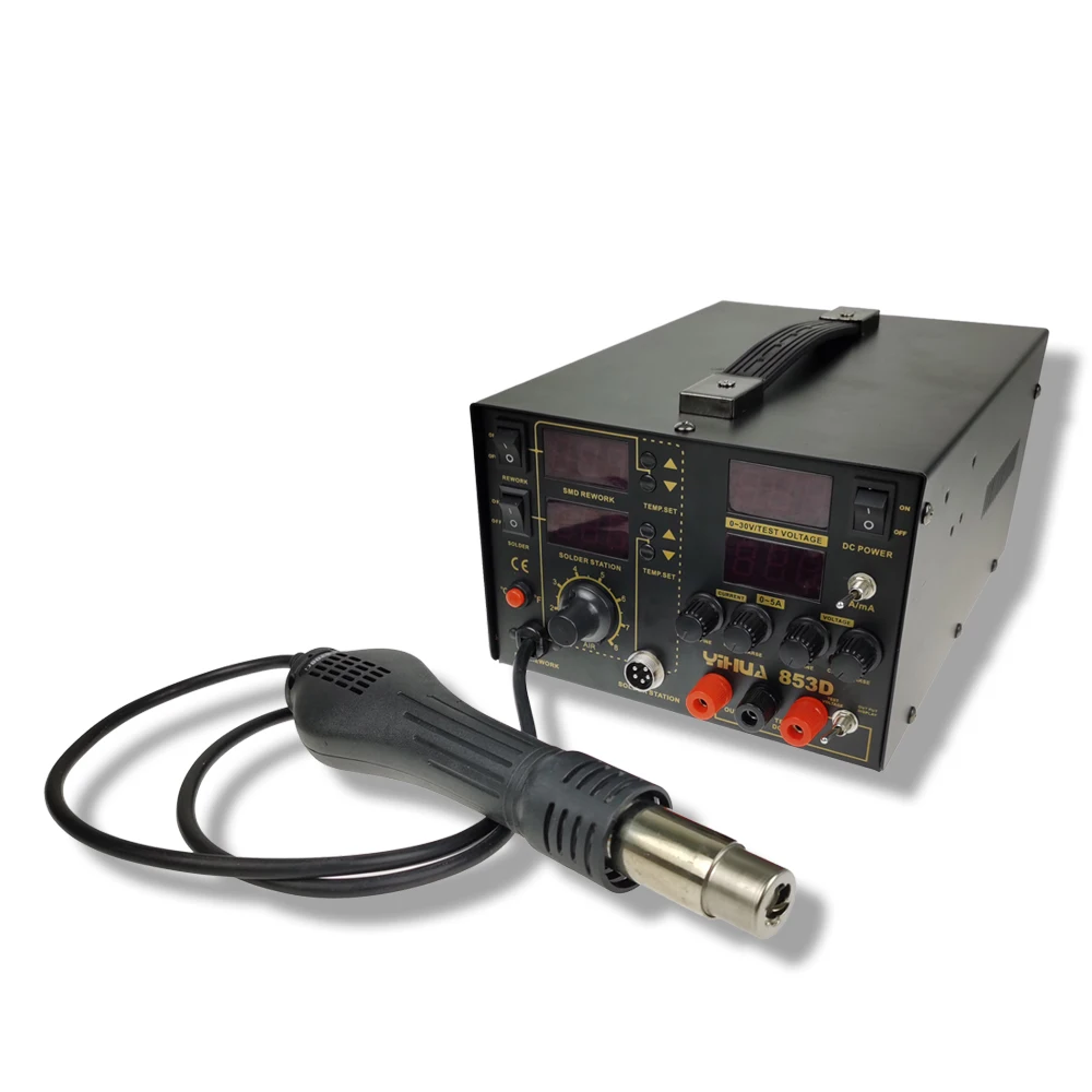 

YIHUA 853D Hot air welding table three-in-one hot air welding table with power supply of 30V 5A