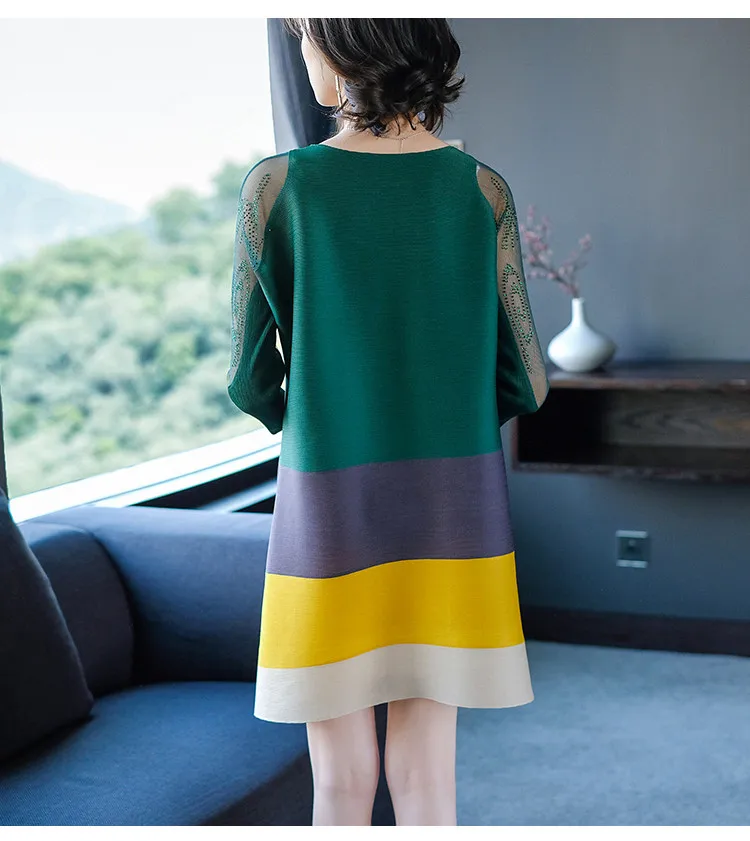 Женское элегантное Плиссированное Сетчатое мини платье miяка с вышивкой бисером