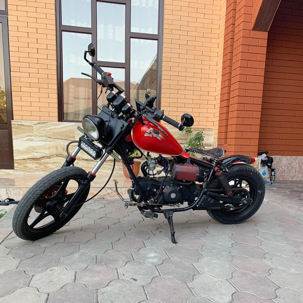 Универсальный руль мотоцикла 7/" 22 мм Z бар для Harley Honda Yamaha Kawasaki Suzuki Chopper Bobber Кафе Racer черный/хром