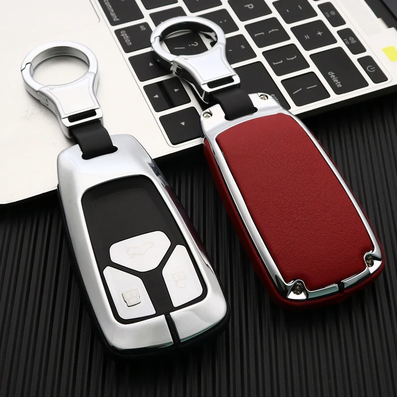 Новый цинковый сплав + натуральная кожа автомобиля защитный чехол для ключа