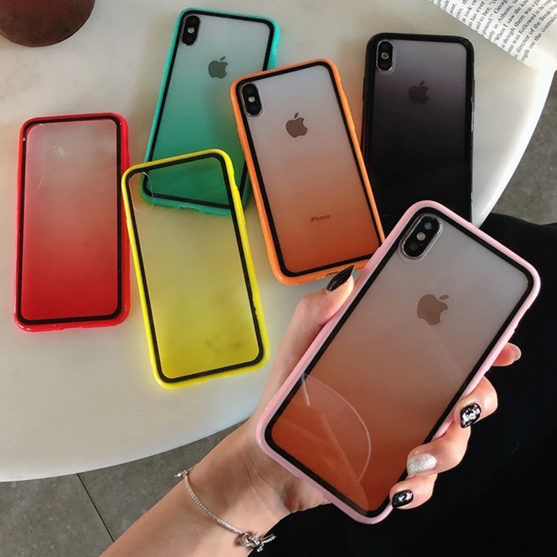 Модный градиентный акриловый прозрачный чехол для iphone 11 Pro Max XS MAX XR X чехлы Apple IPhone 7