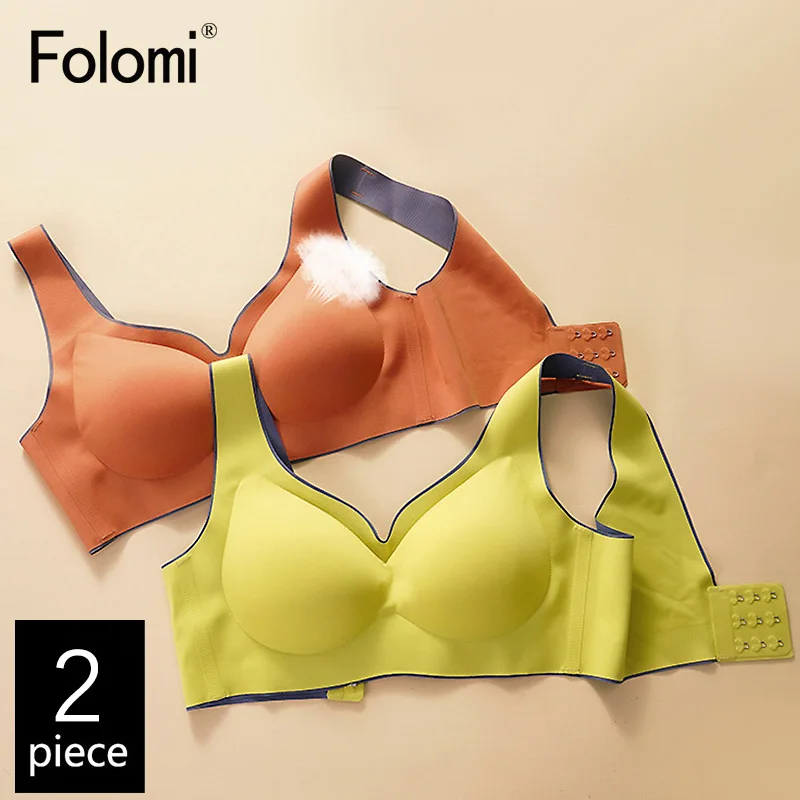 

2pcs/Pack! Seamless Bras For Women Underwear Sexy Brassiere Push Up Bralette With Pad Vest Top Sports Sleep Bra