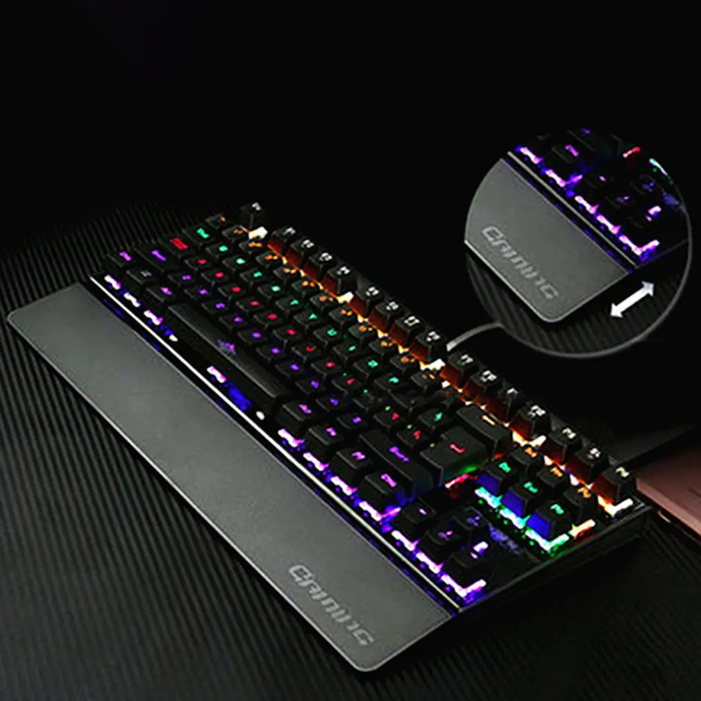 

K28 Electronic Game Mechanical Keyboard 87 Key USB Wired Backlight Green Axis Internet Bar Game Keyboard